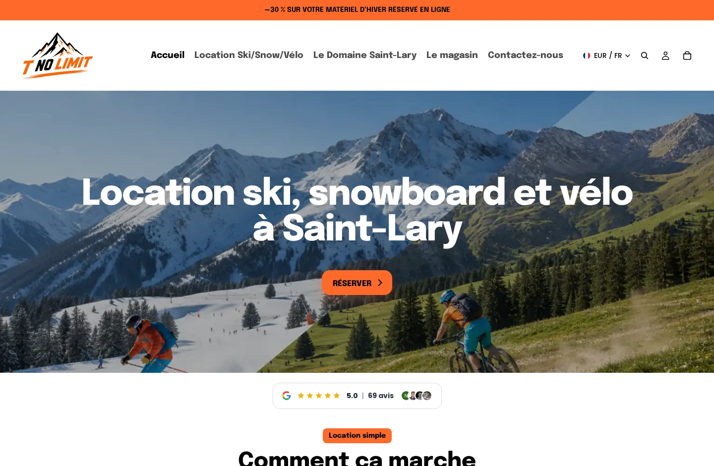 Aperçu réel du site T No Limit
