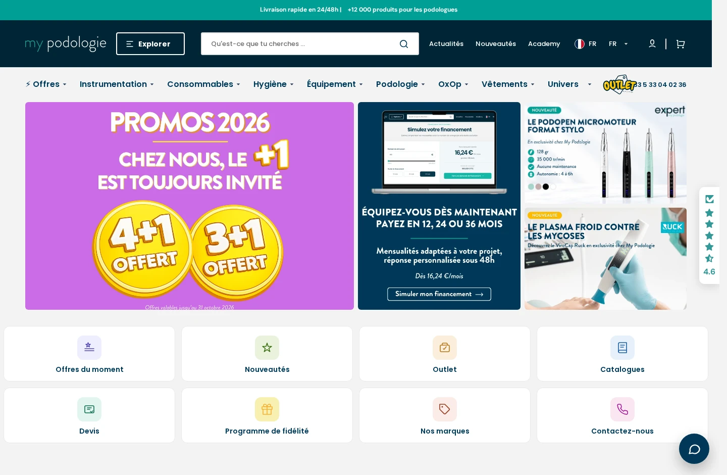 Capture réelle du site My Podologie sur ordinateur